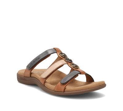 Taos Prize 4 Women's Walking Sandal - Stylish and Adjustable Three Strap Open Back Slide On Walking Sandal with Premium Arch Support and Cushioning for All Day Comfort Steel Multi 11 M US
