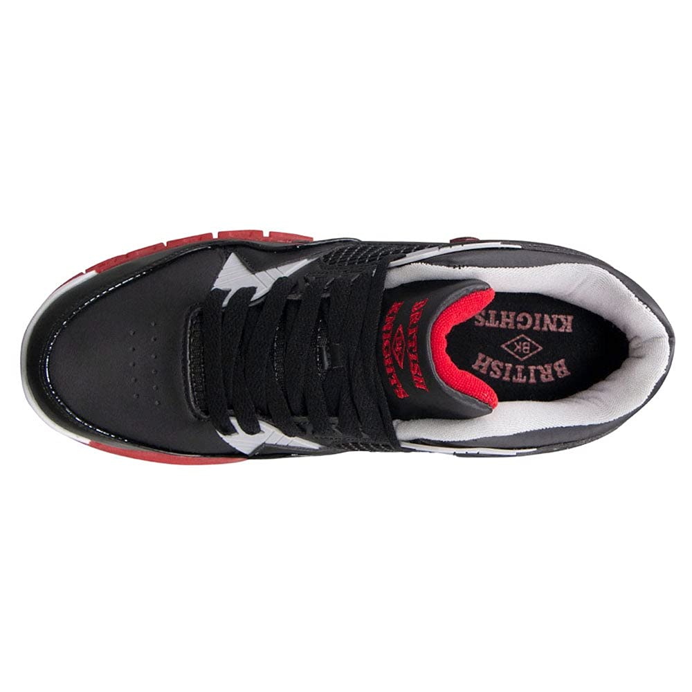 British Knights Men's Virga Fashion Sneaker, Black/Racing Red/Charcoal/White, 7.5