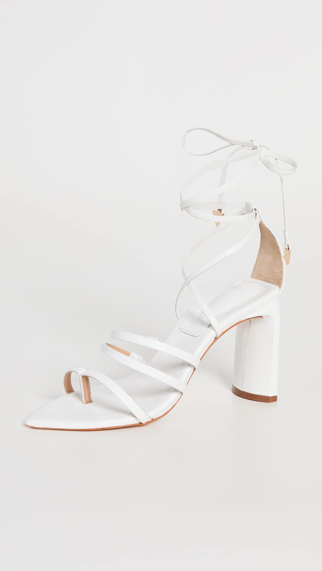SCHUTZ Women's Leaf Strappy Sandals, White, 9 Medium US