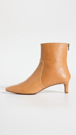 Madewell Women's The Dimes Kitten-Heel Boot in Leather, Distant Sand, Tan, 6.5 Medium US