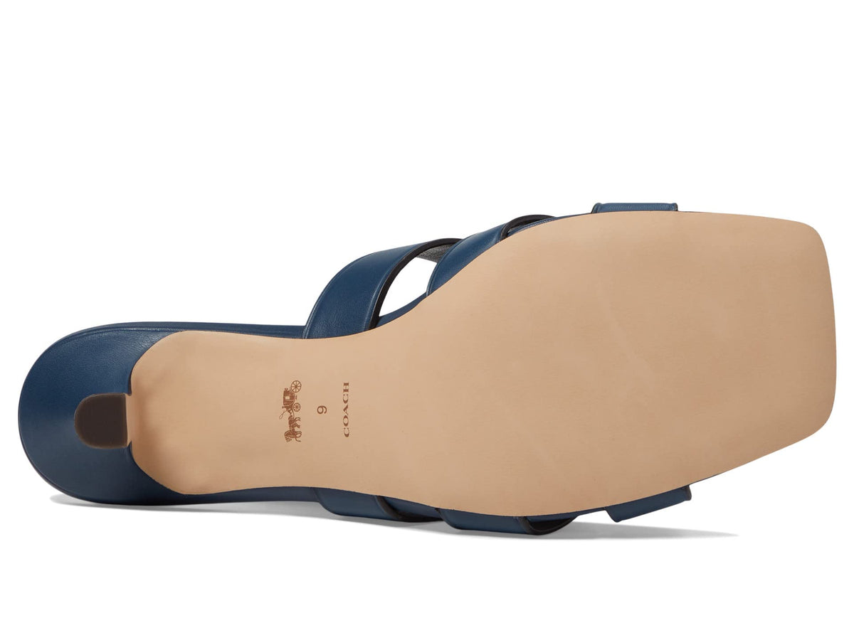 Coach Tillie Leather Sandal Dark Denim 8 B (M)