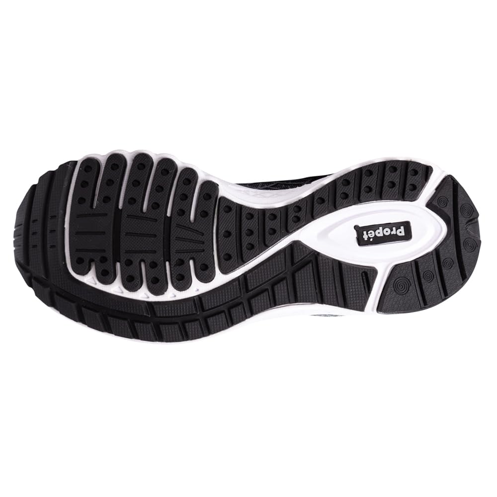 Propét Women's One Sneaker, Black/Silver, 13 Narrow US