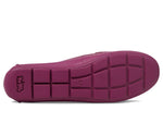 Coach® Marley Driver Women Loafers – Pebbled Leather Upper – Cushioned Footbed – Synthetic Lining – Gold Tone Deep Plum 8.5 B - Medium