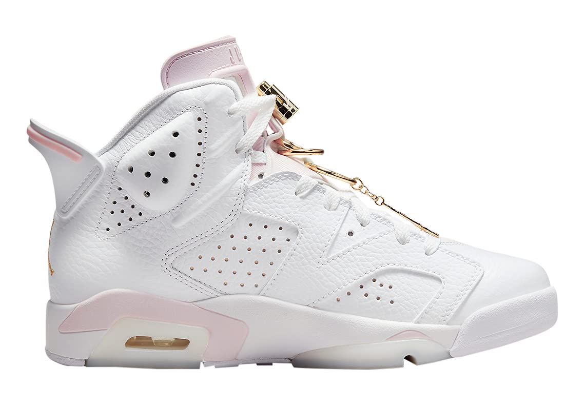 Women's Jordan 6 Retro Gold Hoops White/Metallic Gold (DH9696 100) - 7