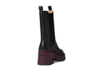 Coach Alexa Leather Bootie Black/Deep Berry 7 B (M)