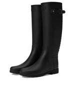 Hunter Refined Tall Studded Back Strap Boot Black 8 M