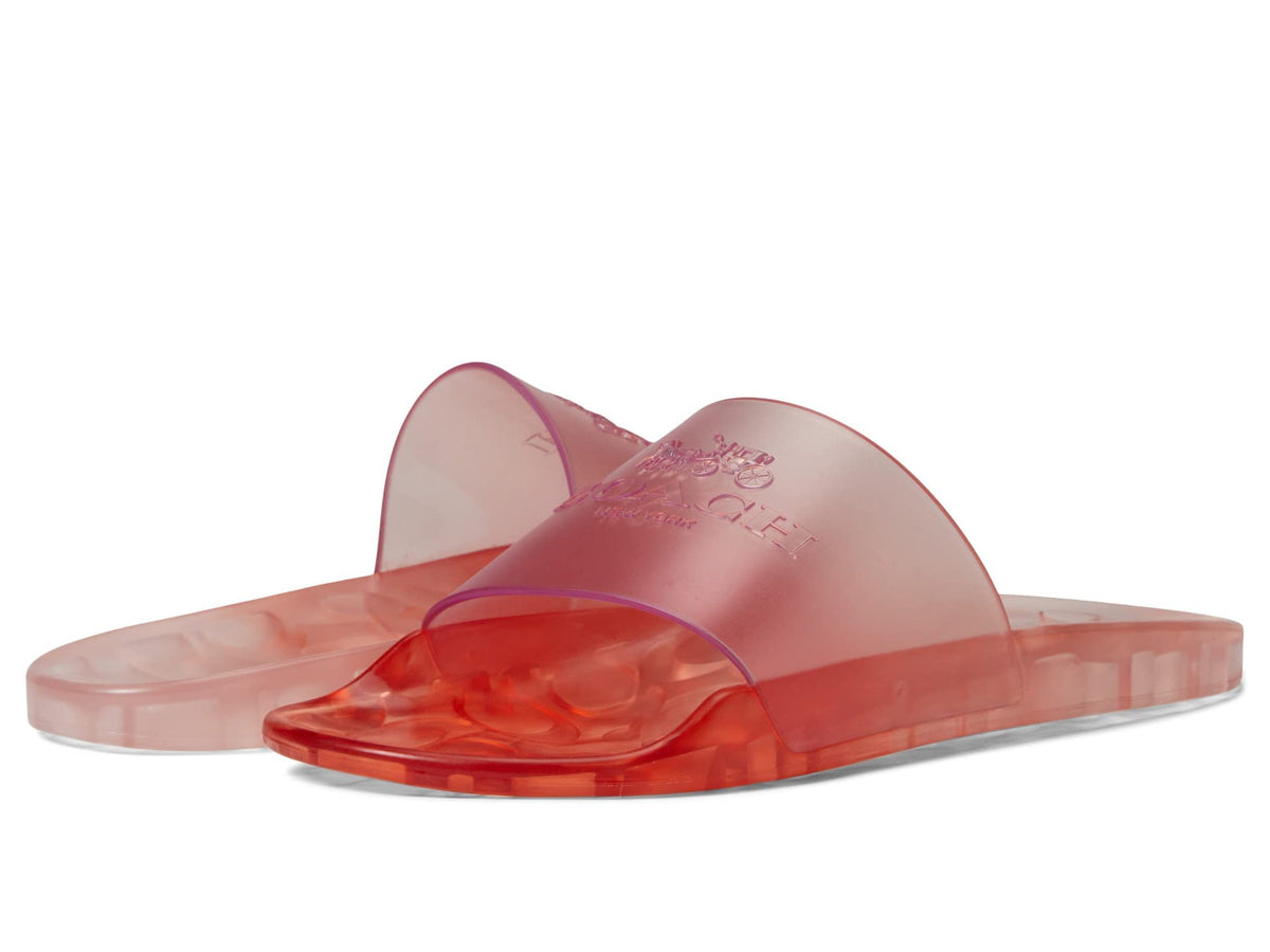 COACH Womens Ulyssa Logo Flats Pool Slides Orange 6 Medium (B,M)