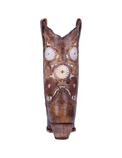 Dan Post Women's Pinwheel Western Boot Snip Toe Tan 8.5 M