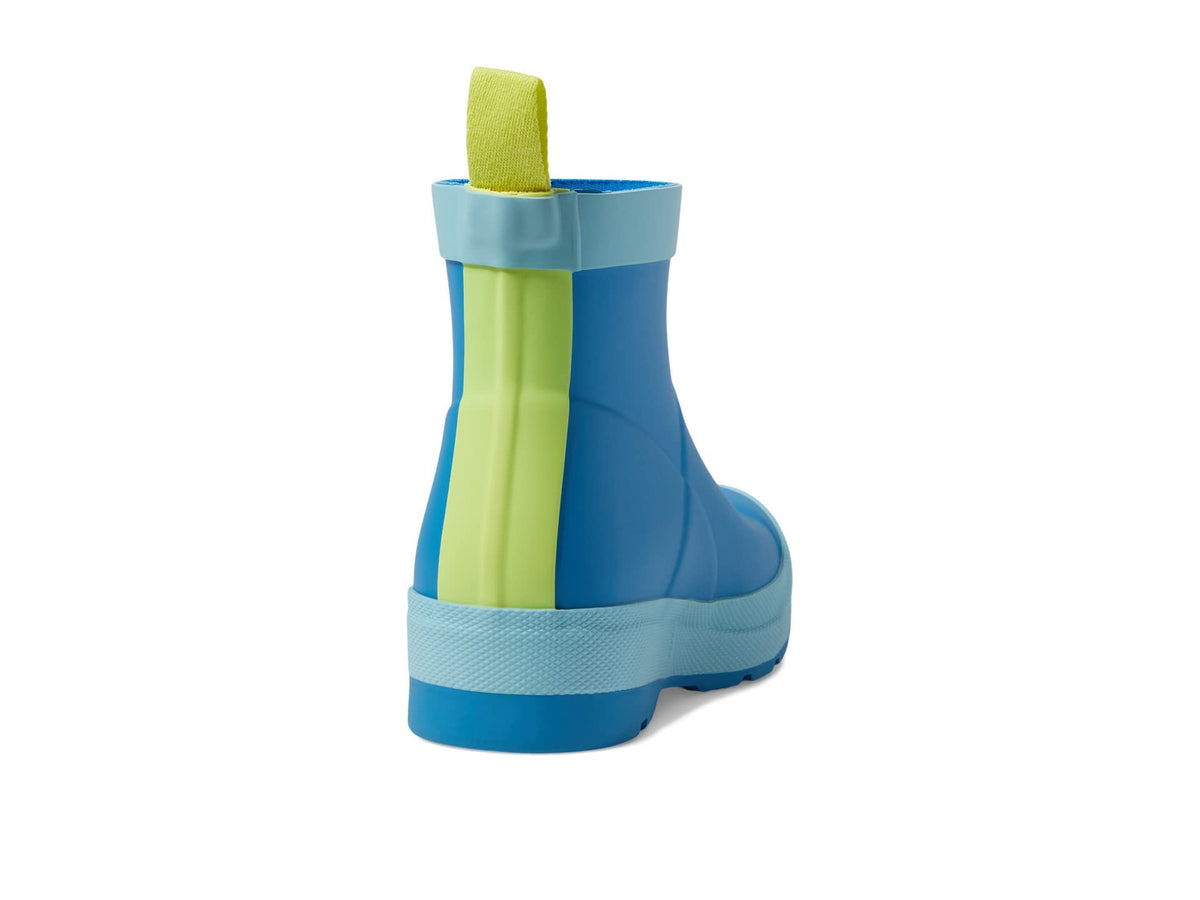Hunter Kids Play Boot for Little and Big Kid Offers Rubber Upper with Ankle Pull Tab, and Durable Poolhouse Blue/Bleached Blue/Illuminating Yellow 4 Big Kid M
