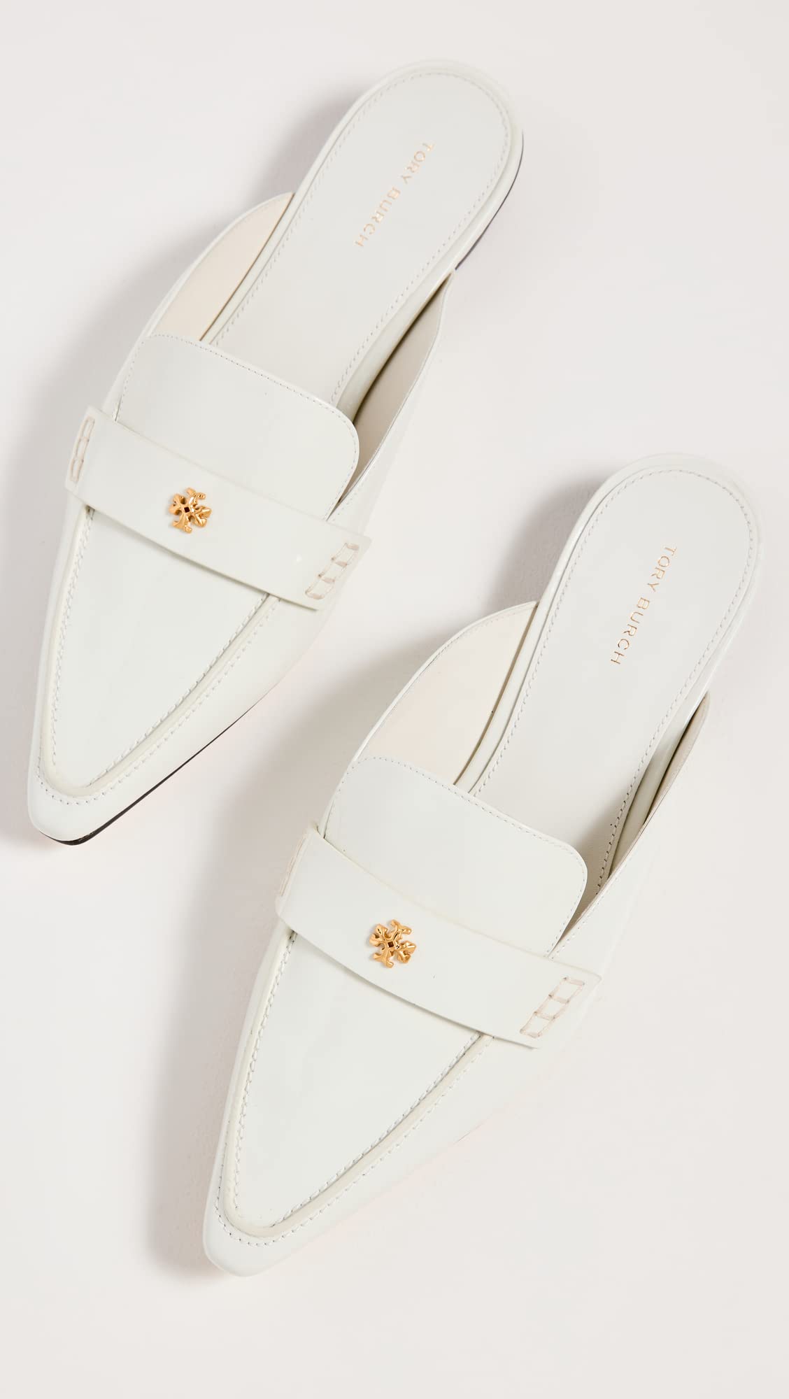 Tory Burch Women's Pointed Backless Loafers, Pearl, Off White, 9 Medium US