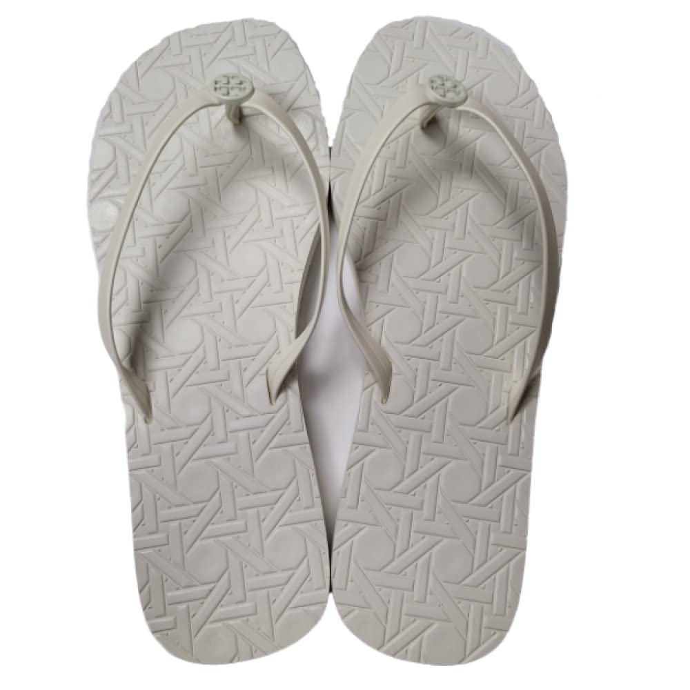 Tory Burch 82563 Caning Ivory Pearl Off White Women's Flip Flop Sandal Size 8