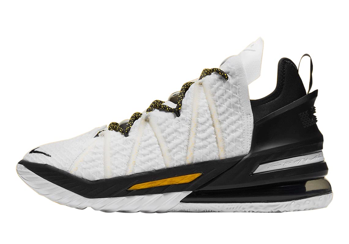 Nike Mens Lebron XVIII Home White/Amarillo-Black (CQ9283 100) - 8