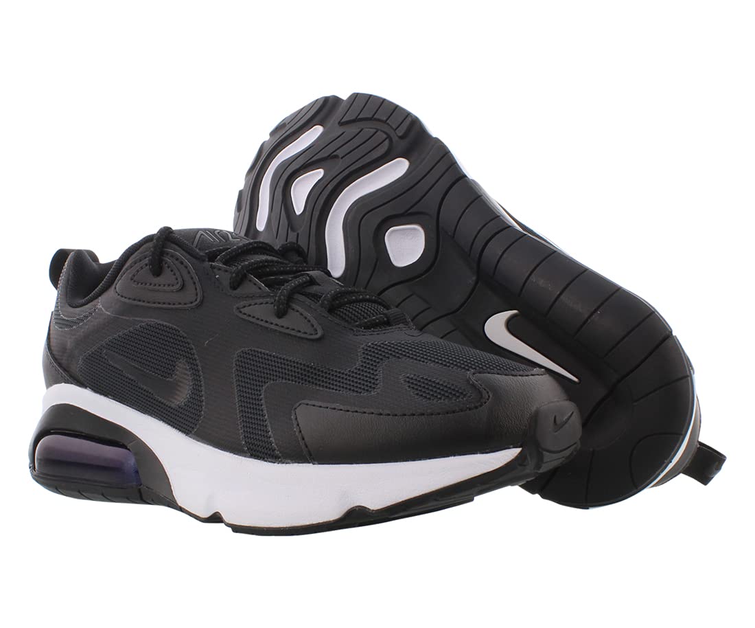 Nike Women's Air Max 200 Running Sneakers (Black/Black-White, Numeric_8)