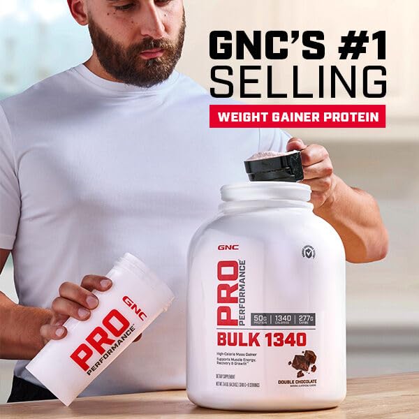GNC Pro Performance Bulk 1340 Mass Gainer Protein Powder, 50g, Gluten Free, Whey, Creatine, BCAA, 3rd Party Tested, Muscle Recovery & Growth, Micronutrients, Cookies and Cream, 9 Servings