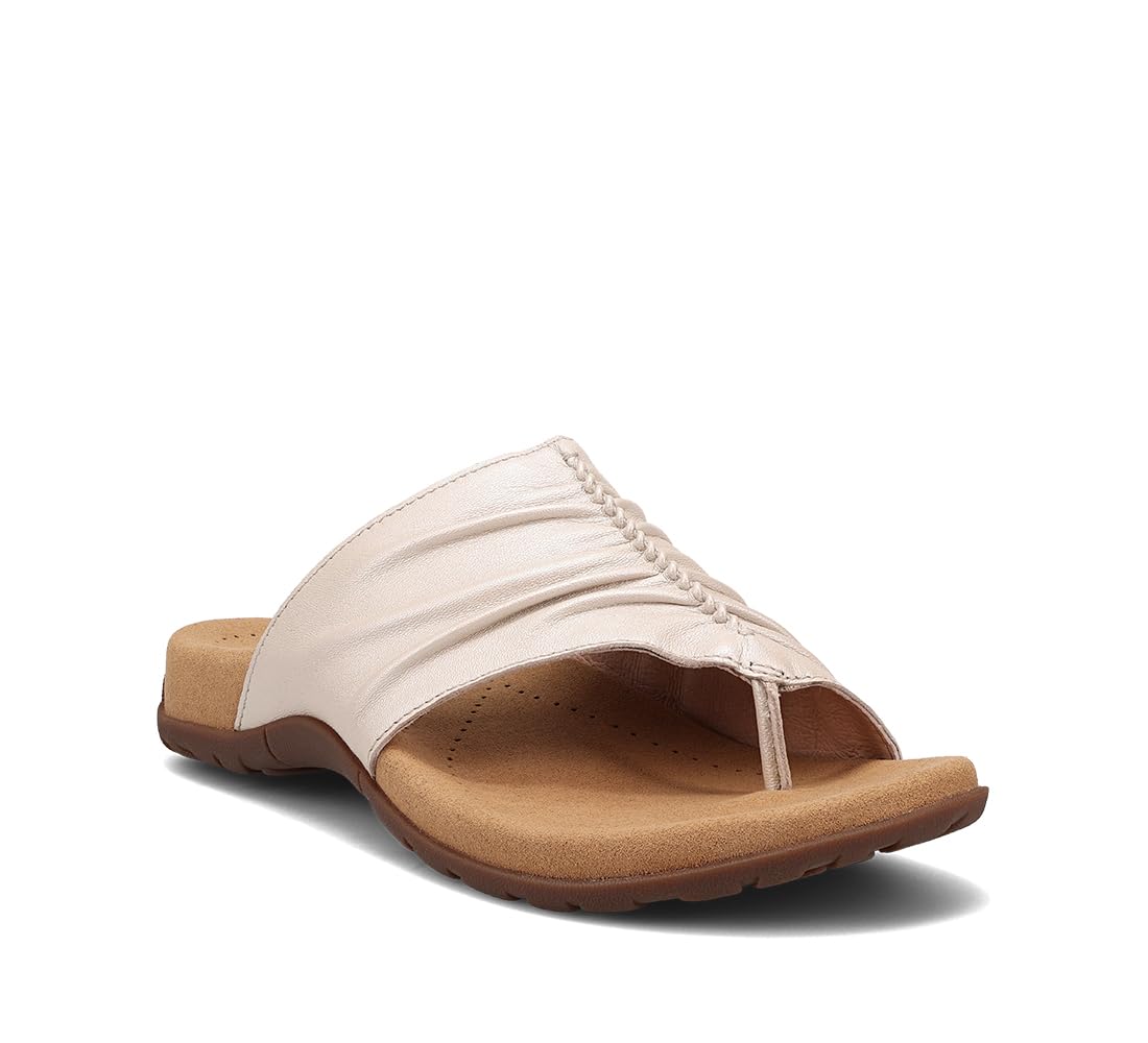 Taos Footwear Women's Gift 2 White Pearl Sandal 12 (M)
