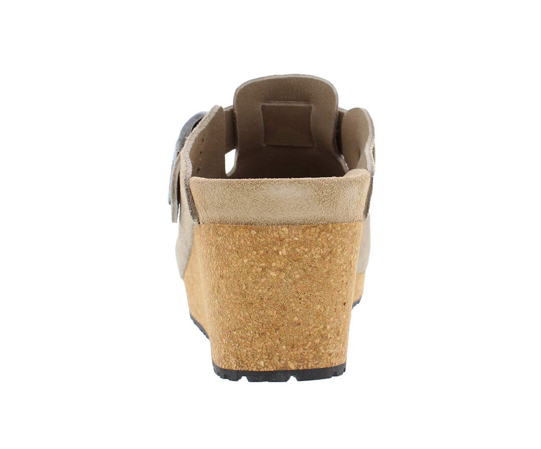 Birkenstock Womens Fanny Clog, Taupe Suede, 5-5.5 Narrow