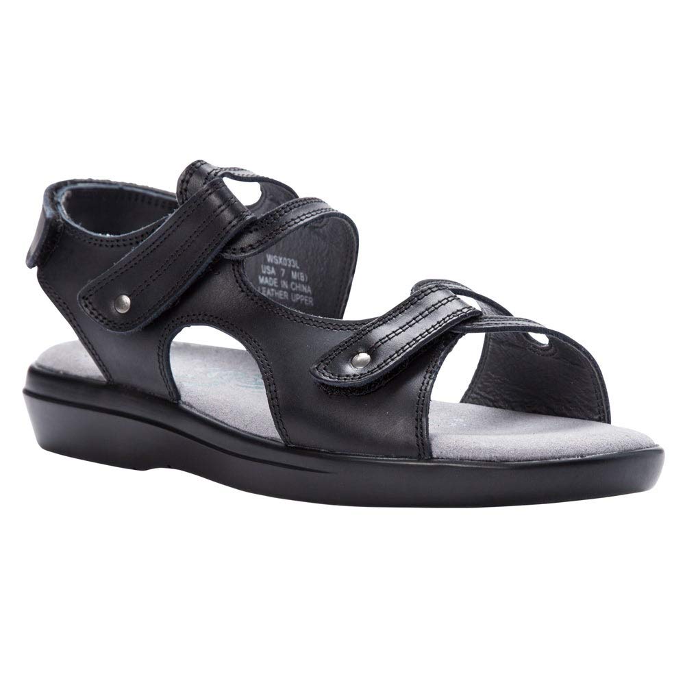 Propet Marina Women's Adjustable Strap Sandal Black - 9.5 Narrow