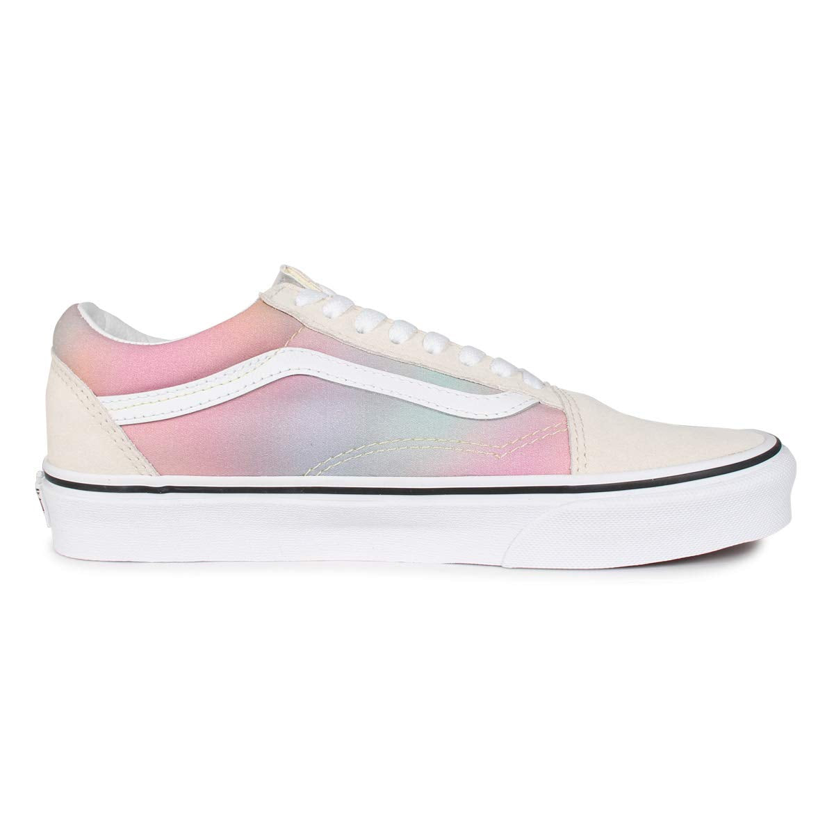 Vans Men's Old Skool Sneaker, (Aura Shift) Multi/True White, Size 5.5