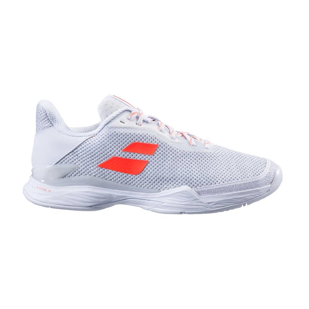 Babolat Women's Jet Tere All Court Shoe (White/Living Coral) (10.5)