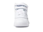 Reebok Freestyle Hi High Top White/Silver Metallic 9 B (M)