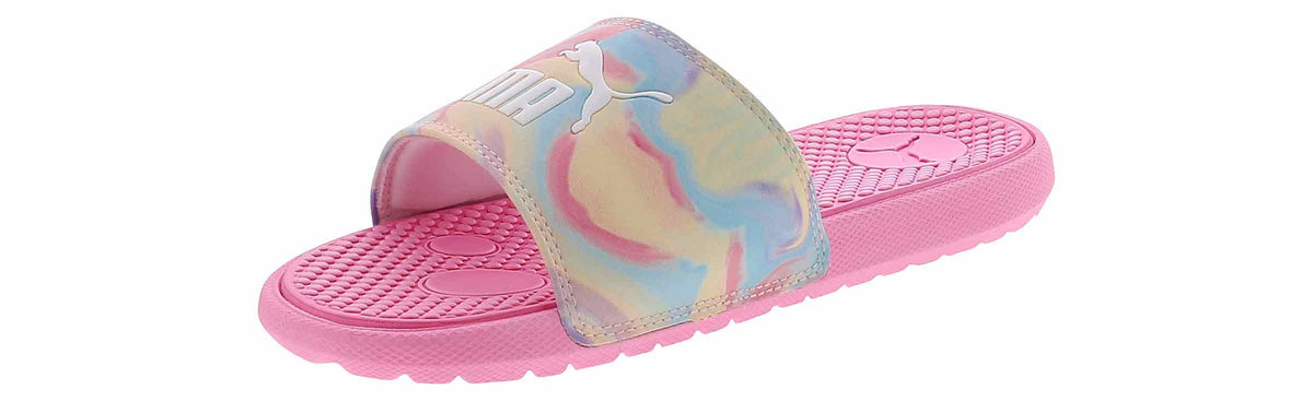 PUMA Cool Cat Ice Cream Swirl PS Girls ToddlerYouth Sandal 12 M US Little Kid PinkPurpleIce CreamWhite