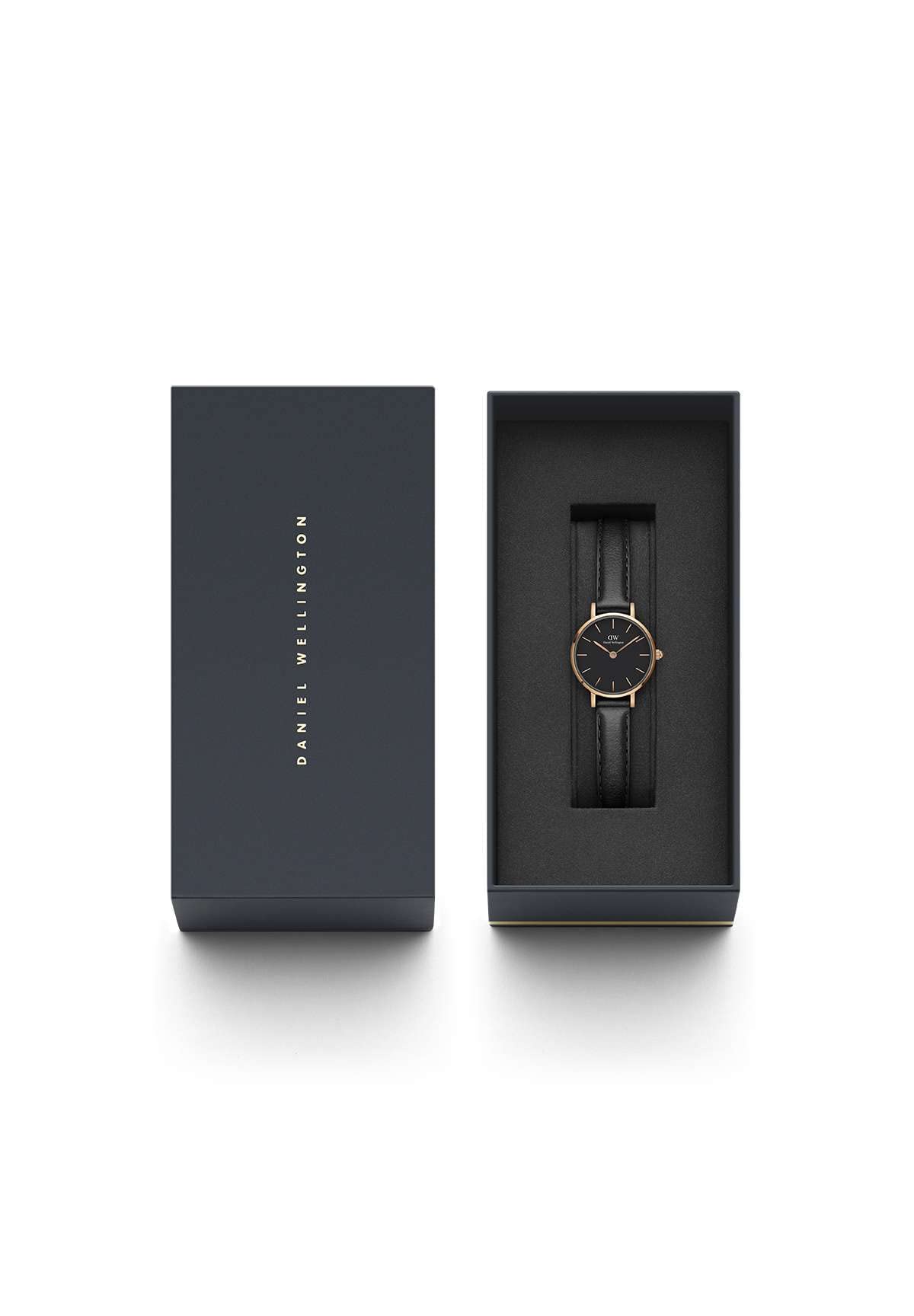 Daniel Wellington Petite Pressed Sheffield 24mm Women's Watch, Leather Rose Gold Watch for Women