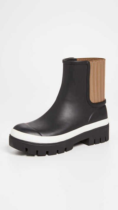 Tory Burch Women's Foul Weather Boots, Perfect Black/Olive, 5 Medium US