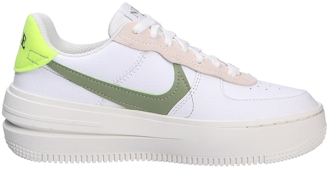 Nike Air Force 1 PLT.AF.ORM Women's Shoes (FJ4739-100, White/Sail/Volt/Oil Green) Size 8