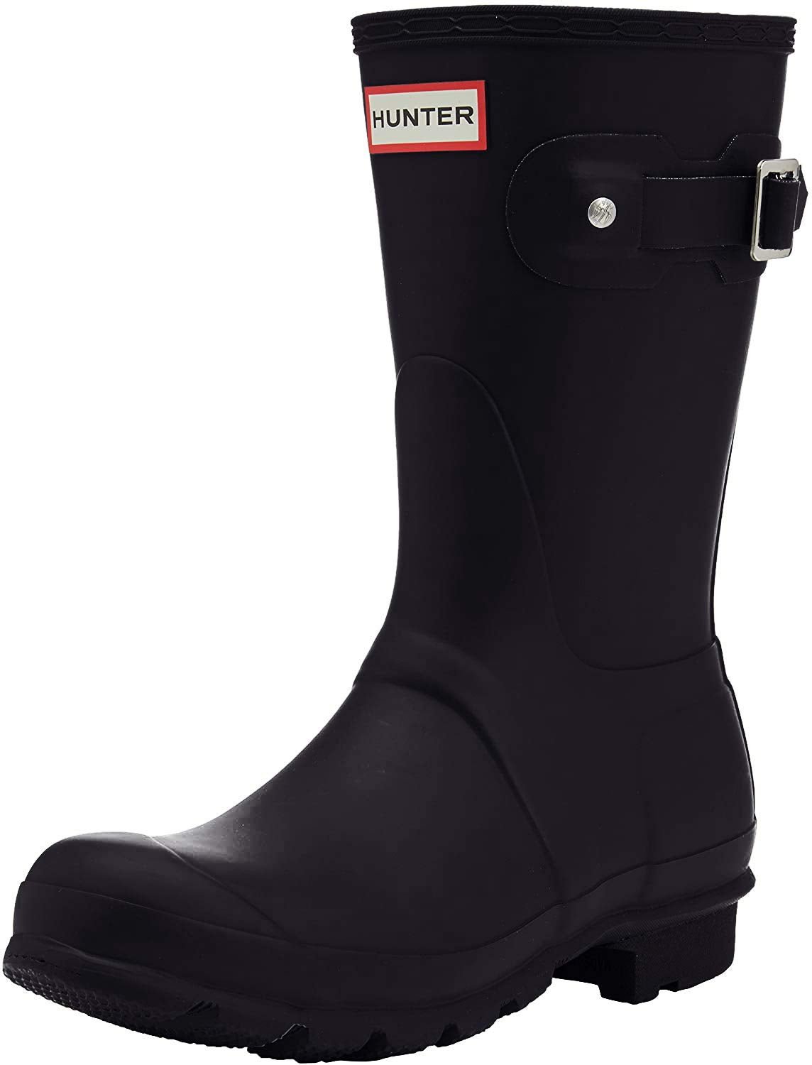Women's Hunter Boots Original Short Gloss Snow Rain Boots Water Boots Unisex - Black - 8