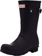 Women's Hunter Boots Original Short Gloss Snow Rain Boots Water Boots Unisex - Black - 8