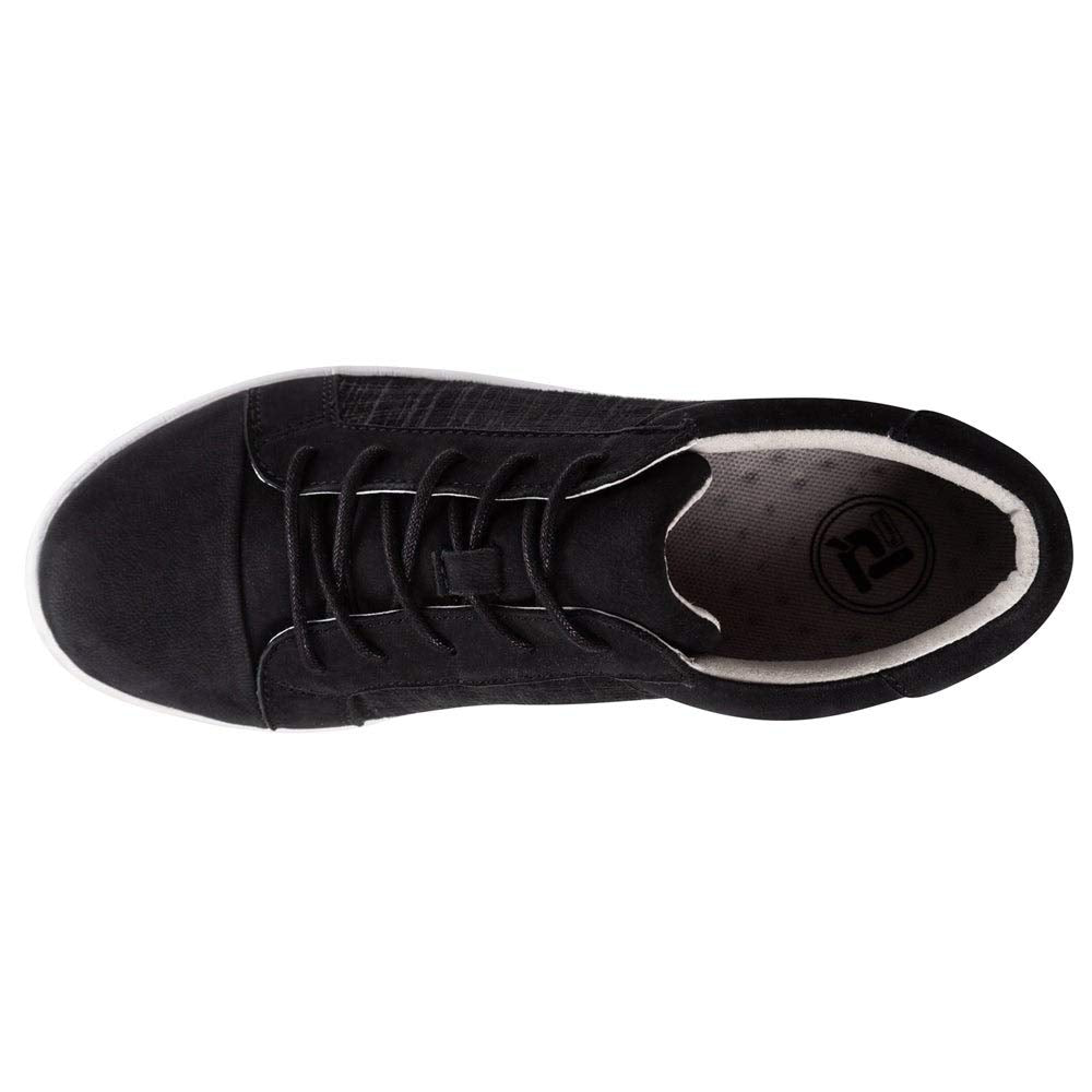 Propét Women's Anya Slip Resistant Sneaker, Black, 6 Medium US