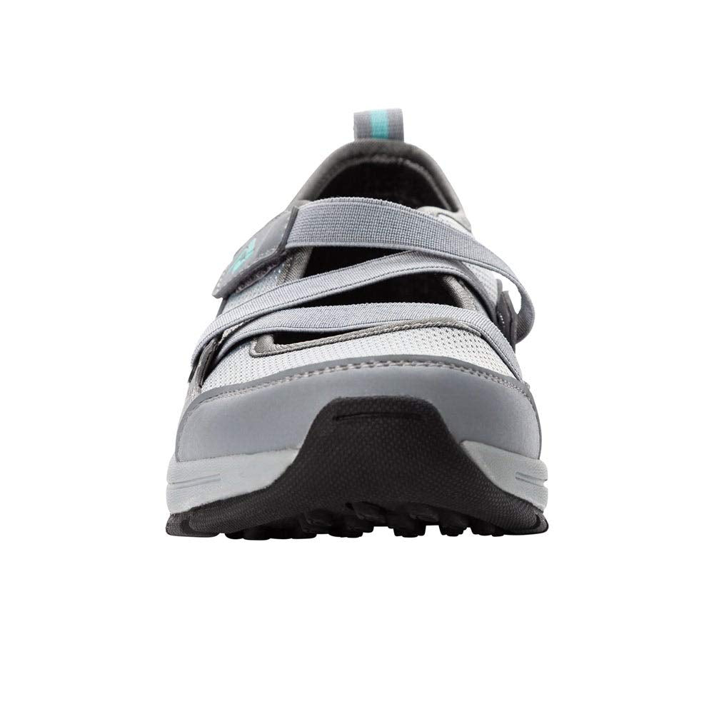 Propét Women's Poppy Hiking Shoe, Grey/Mint, 8 X_Wide US