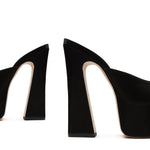 SCHUTZ Womens Andrina Square Toe Platform Platform Sandals Black 8 Medium (B,M)