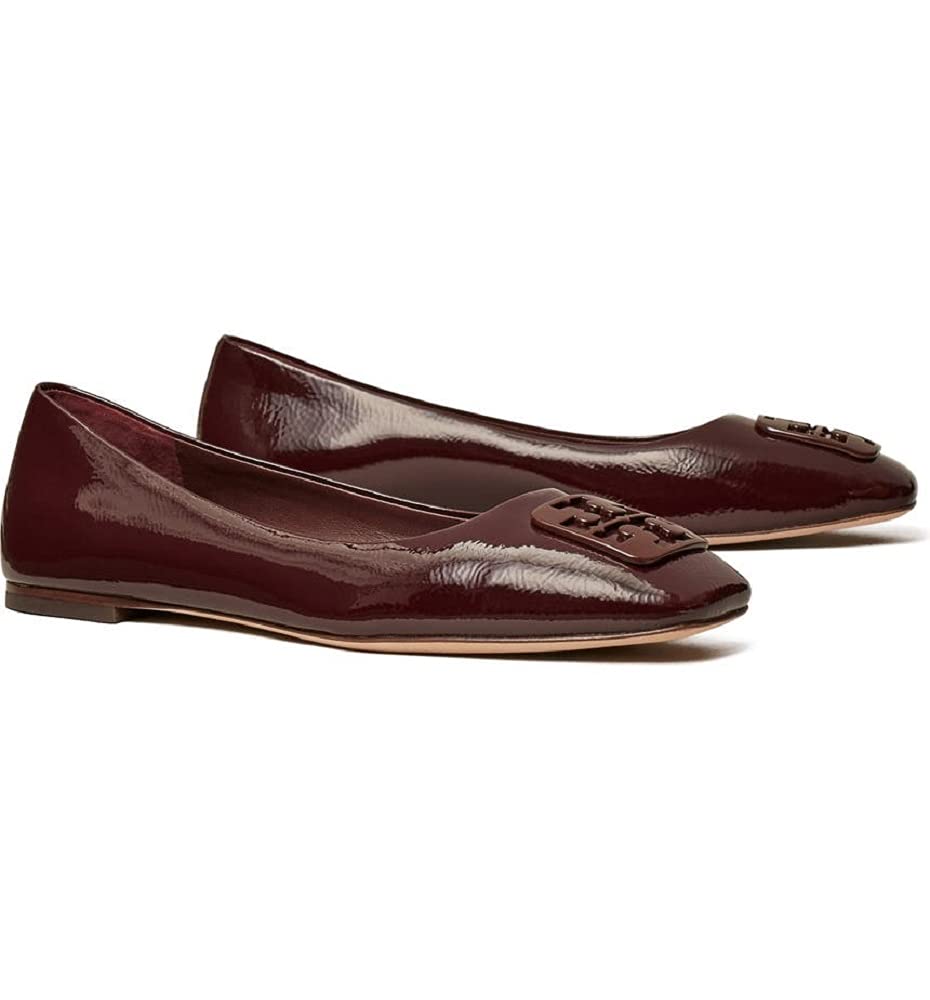 Tory Burch Women's Georgia Ballet Flats Plum Patent Leather (Numeric_9)