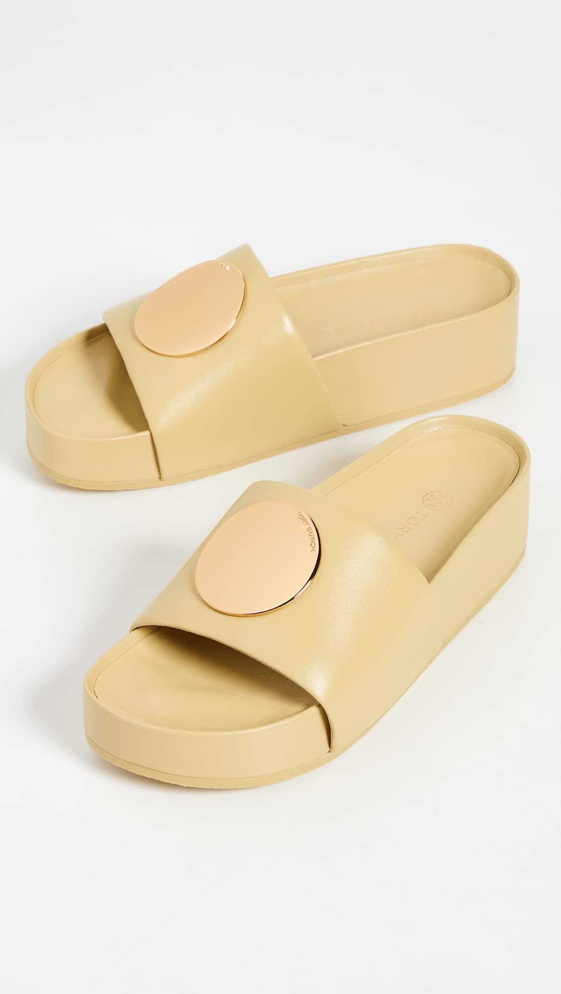 Tory Burch Women's Patos Slides, Cornbread, Yellow, 9.5 Medium US
