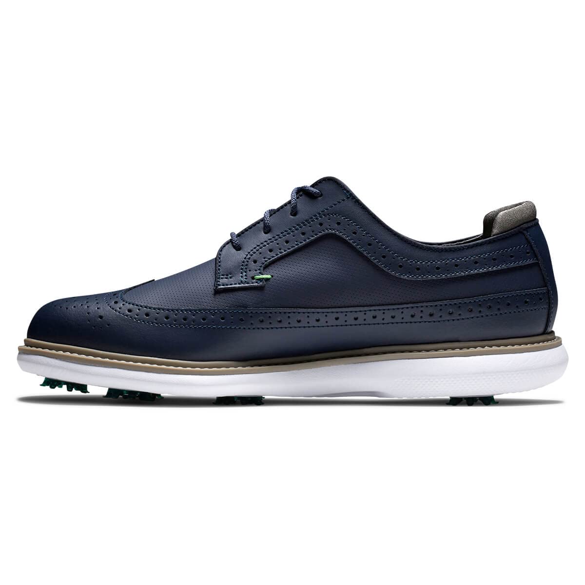 FootJoy Men's Traditions-Shield Tip Previous Season Style Golf Shoe, Navy/Navy/Green, 8