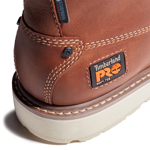 Timberland PRO Men's Gridworks 6 Inch Soft Toe Waterproof EK+ Industrial Work Boot, Brown Regenerative Leather, 11