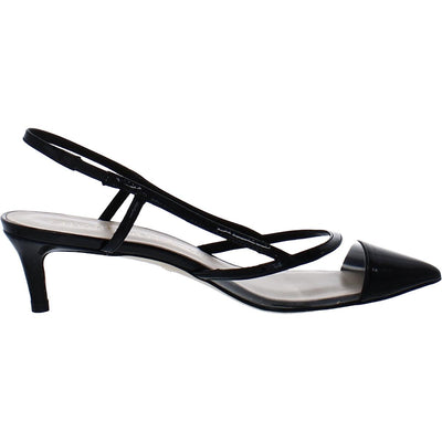 Stuart Weitzman Womens Mondrian 50 Slingback Black/Flannel 8 B