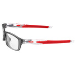 GOHIN Replacement Clear Temples Arms Legs With Red Icon Ring For Oakley Crosslink Sweep PRO Switch Pitch Glasses, Red With Red Icon Ring