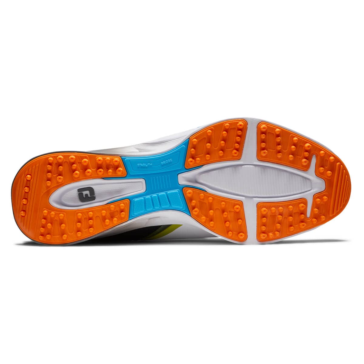 FootJoy Men's FJ Fuel Golf Shoe, White/Black/Orange, 10 Wide