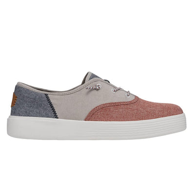 Hey Dude Conway Craft Linen Red/White/Blue Men's 7 & Women's 9 | Unisex Sneakers | Unisex Slip On Shoes | Comfortable & Light-Weight