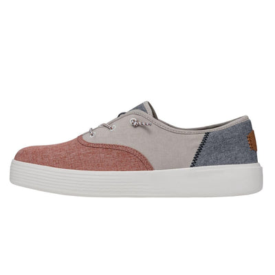 Hey Dude Conway Craft Linen Red/White/Blue Men's 7 & Women's 9 | Unisex Sneakers | Unisex Slip On Shoes | Comfortable & Light-Weight