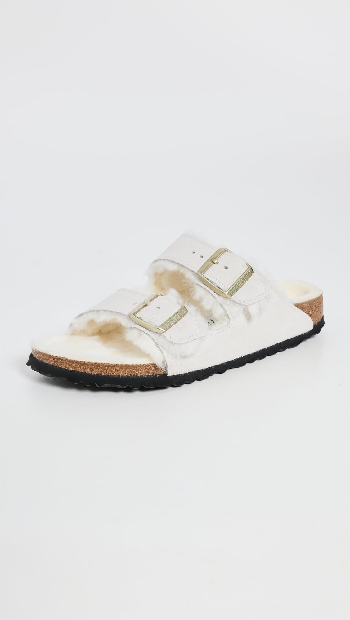 Birkenstock Women's Arizona Shearling Sandals, Antique White/Antique White, 7 Medium US