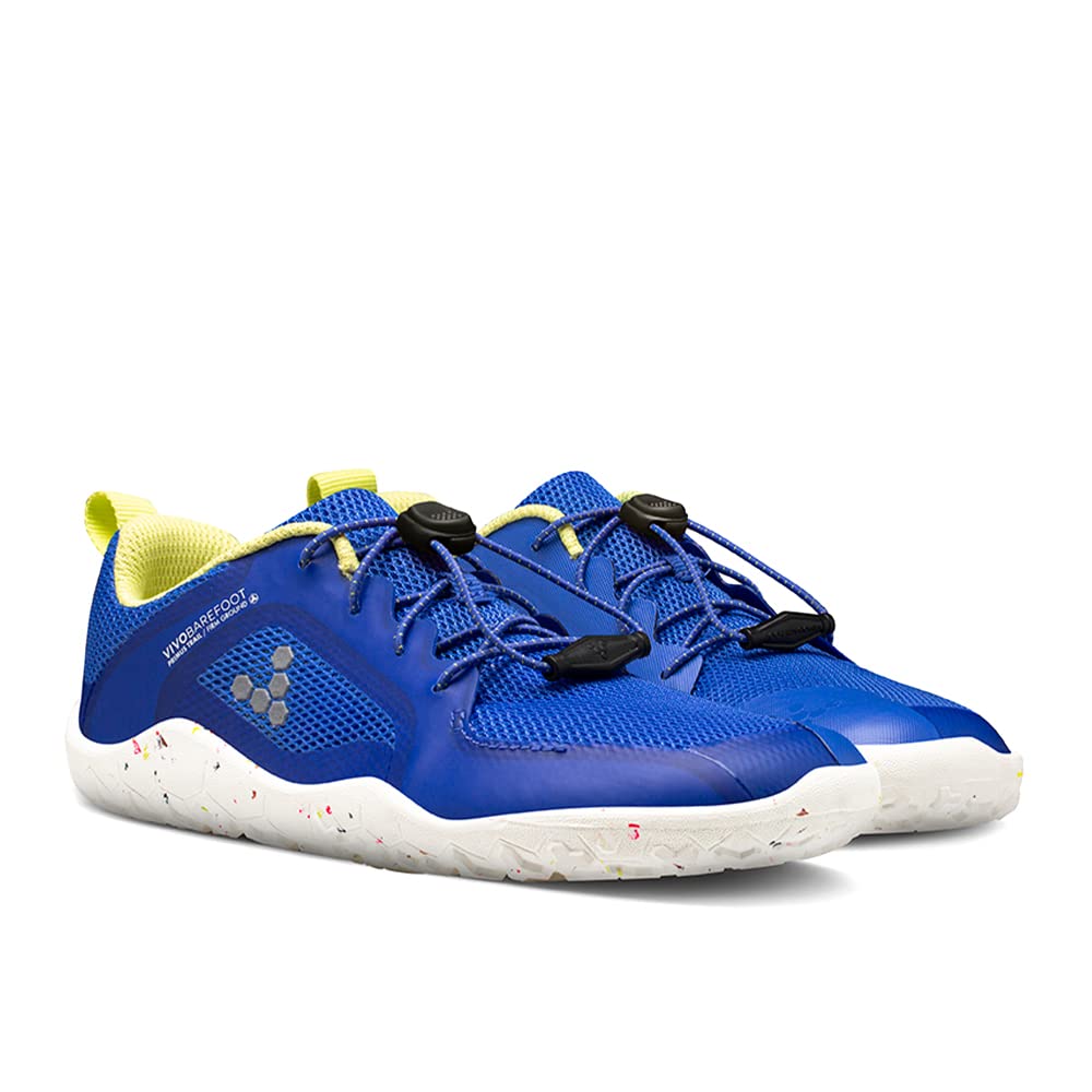 Vivobarefoot Primus Trail II FG, Kids Vegan Off-Road Shoe with Barefoot Sole Amparo Blue