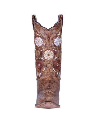 Dan Post Women's Pinwheel Western Boot Snip Toe Tan 8.5 M