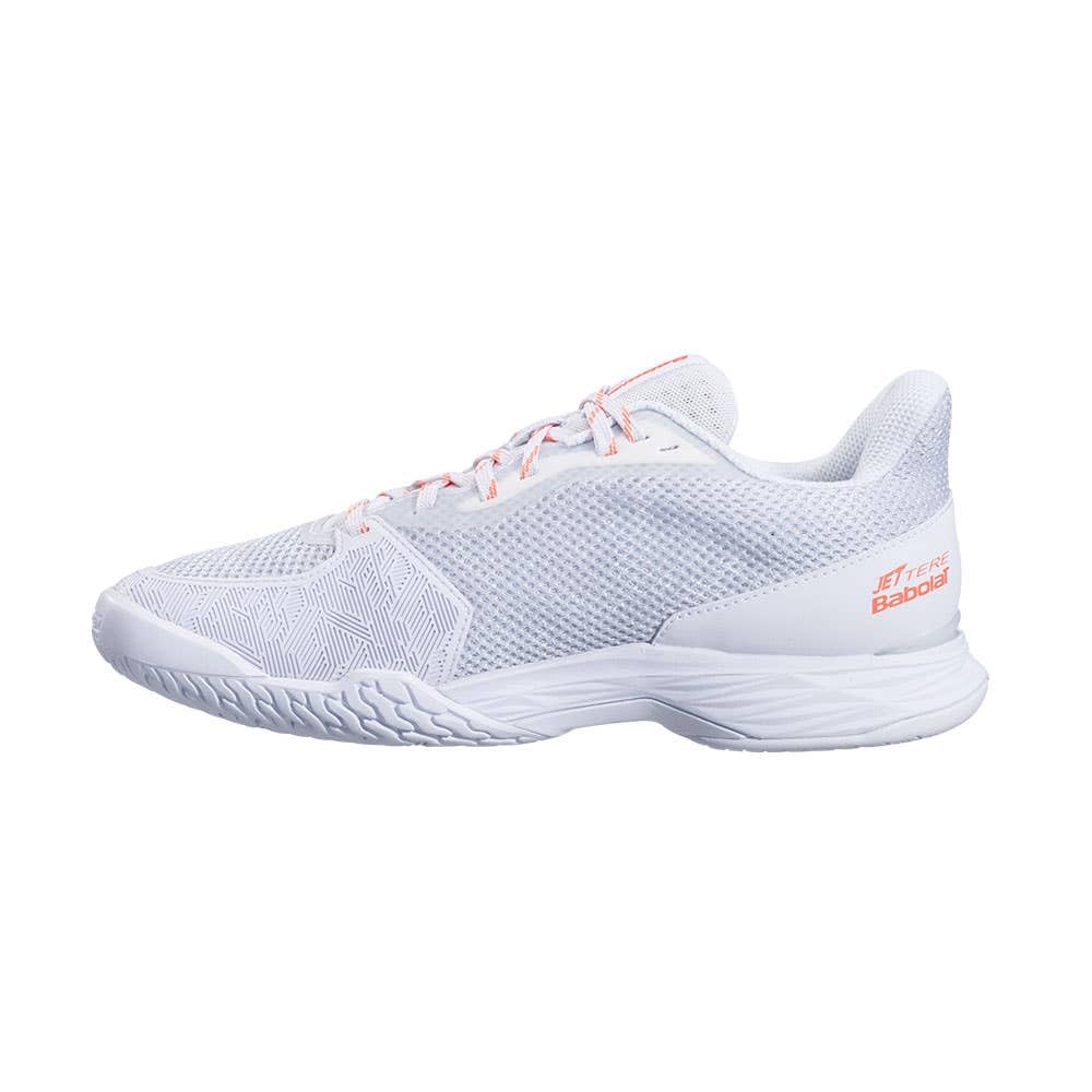 Babolat Women's Jet Tere All Court Shoe (White/Living Coral) (10.5)