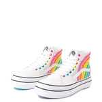 Unisex Classic Flour Shop Sk8 HI Super Comfycush Platform Skate Shoe White/Rainbow (7.5)