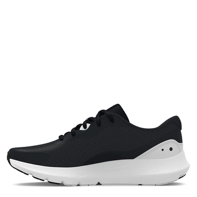 Under Armour Boys' Surge 3, Black/White, 3.5 Medium US