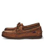 Sebago Schooner Saddler's Leather Boat Shoes - Waterproof Moccasins for Men Featuring Leather Sock Lining, and Non-Marking, Slip-Resistant Outsoles, Brown Tan - 8.5 Regular