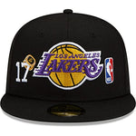 New Era LA Los Angeles Lakers 59FIFTY 17x NBA World Champions Count The Rings Fitted Cap, Hat (US, Numeric, 8, Black)